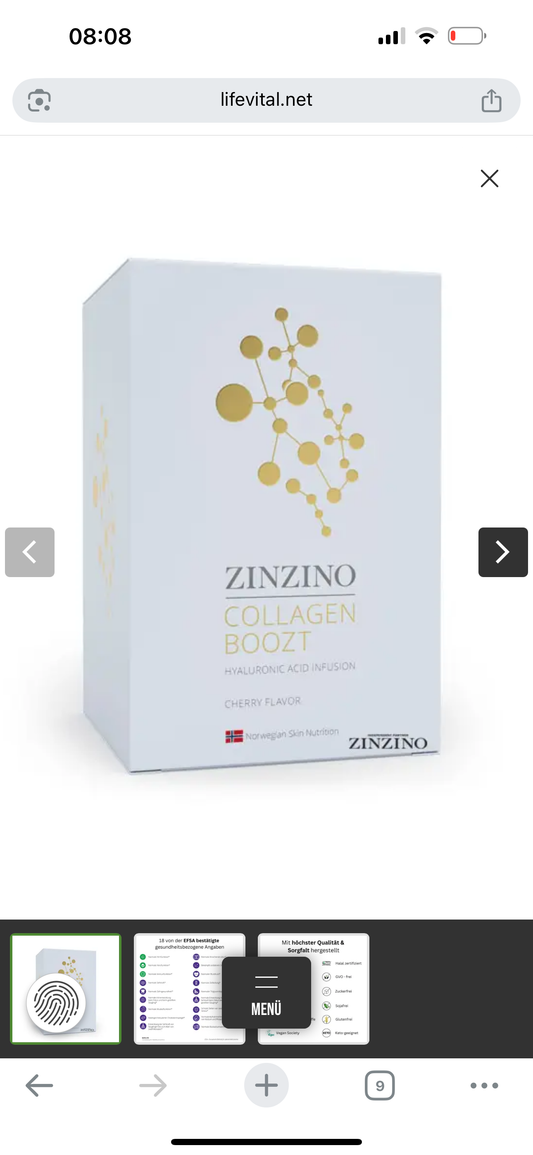 ZINZINO Collagen Boozt – 10x46 ml flüssiges Meereskollagen mit Hyaluronsäure