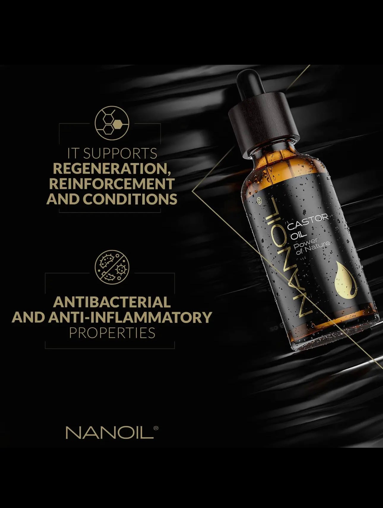 Nanoil Rizinusöl - organisch, kaltgepresst und unraffiniert